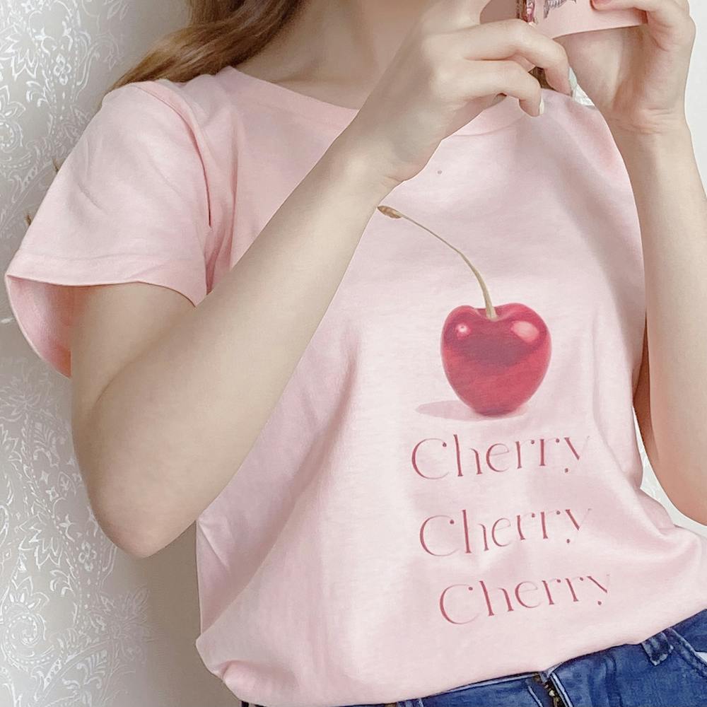Cherry T-shirt  pink&ivoryの画像8枚目