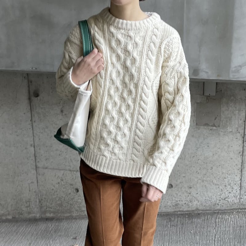 vintage like cable knitの画像1枚目