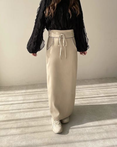2way bicolor tight skirt
